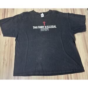 Jesus Shirt Illegal in 53 Countries Power of God Cross Graphic T Shirt Mens 2XL